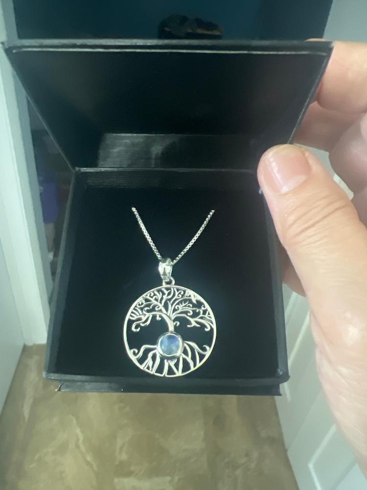 Moonstone Yggdrasil Tree of Life Necklace - Customer Photo From Alexis