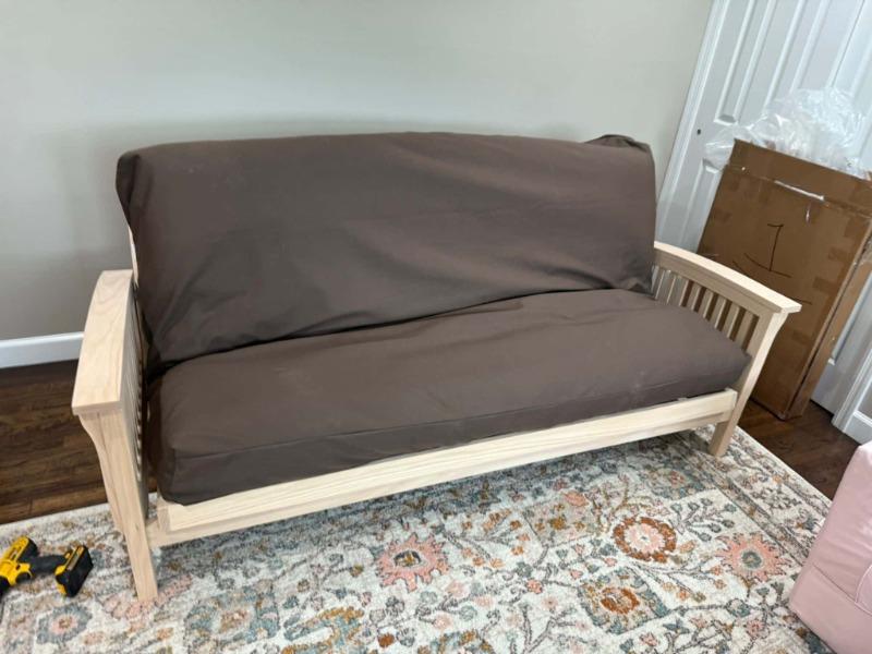 Classic Bent Arm Amish Futon Sofa Bed Frame - Customer Photo From Dylan Z.