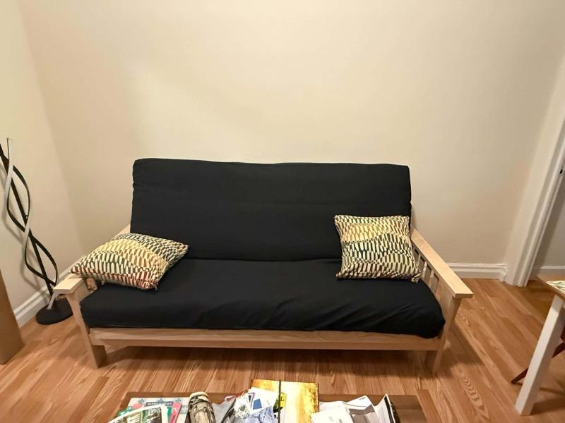 Mission Flat Arm Amish Futon Sofa Bed Frame - Customer Photo From Lucy U.