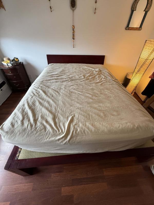 Japanese Tatami Platform Bed with Solid Headboard - Customer Photo From Ella N.