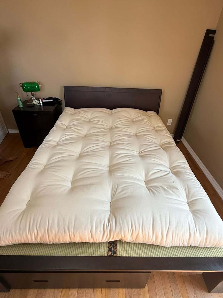 Japanese Tatami Platform Bed with Solid Headboard - Customer Photo From Logan V.