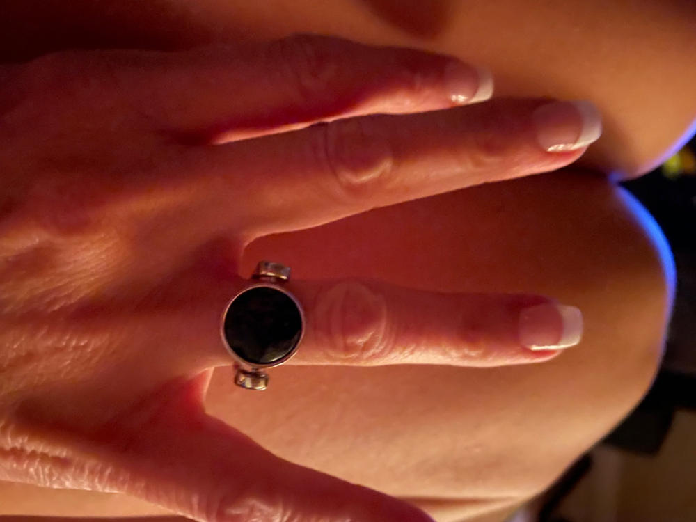 Black Picasso Crystal Fidget Ring - Customer Photo From Ashlie L.
