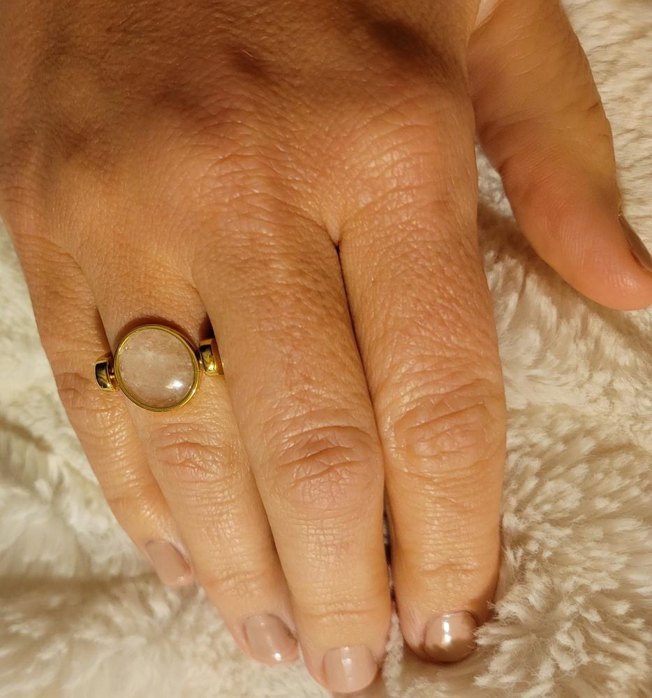 Clear Quartz Crystal Fidget Ring - Customer Photo From Meagan H.