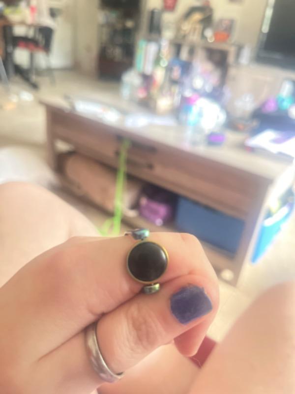 Onyx Crystal Fidget Ring - Customer Photo From Rebekka Z.