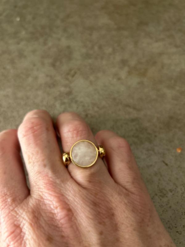 Rose Quartz Crystal Fidget Ring - Customer Photo From Nicole M.