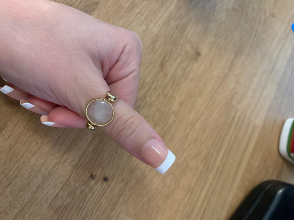 Rose Quartz Crystal Fidget Ring - Customer Photo From JULIANNA C.