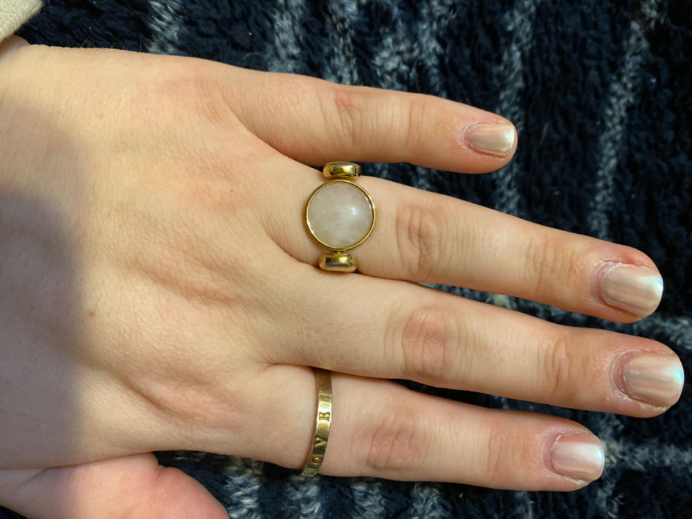 Rose Quartz Crystal Fidget Ring - Customer Photo From Nicole Hamer