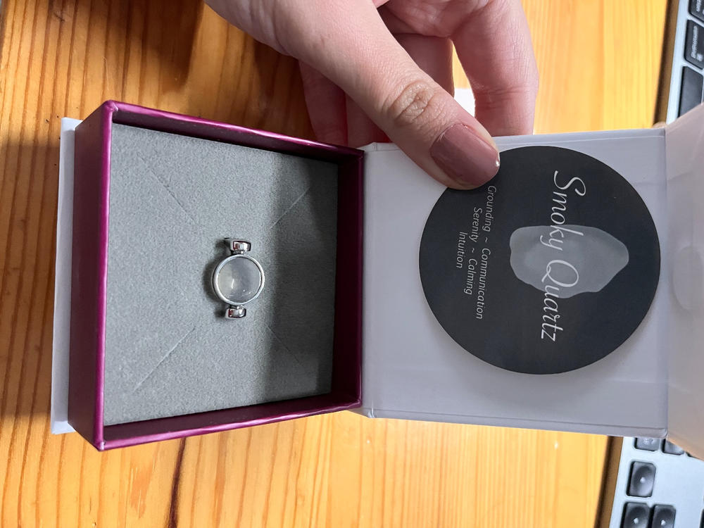 Smoky Quartz Crystal Fidget Ring - Customer Photo From Arina M.