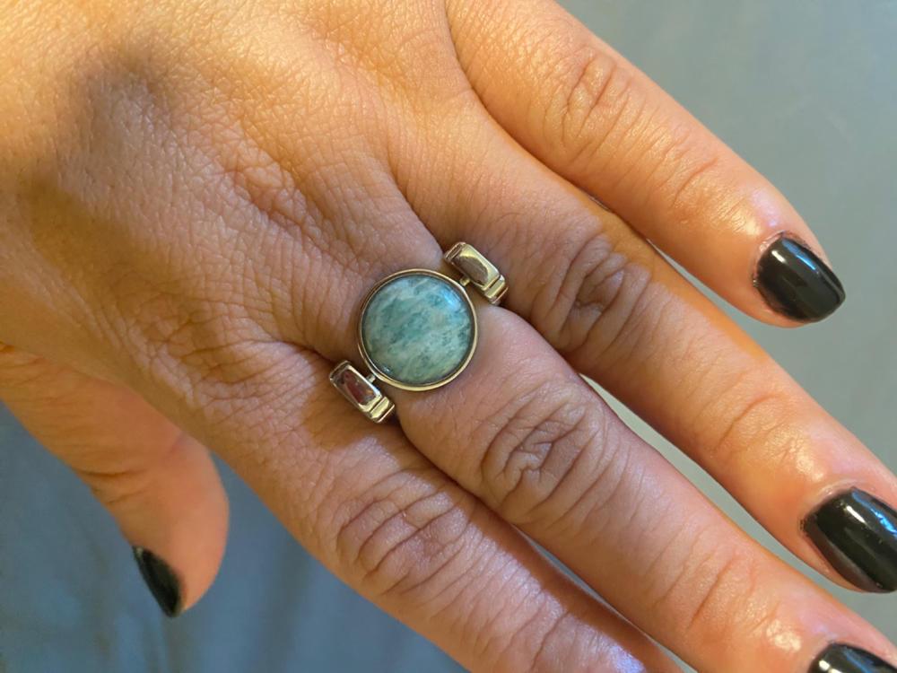 Amazonite Crystal Fidget Ring - Customer Photo From Alice M.