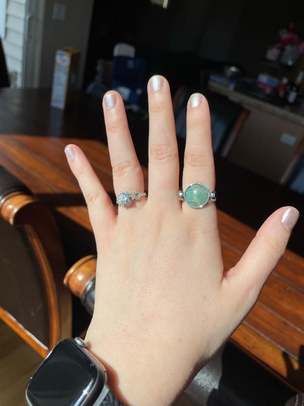 Amazonite Crystal Fidget Ring - Customer Photo From Jenna W.