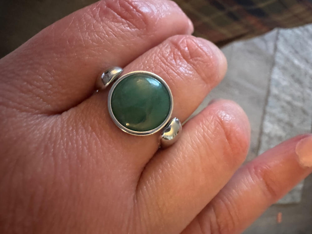 African Jade Crystal Fidget Ring - Customer Photo From Carey M.