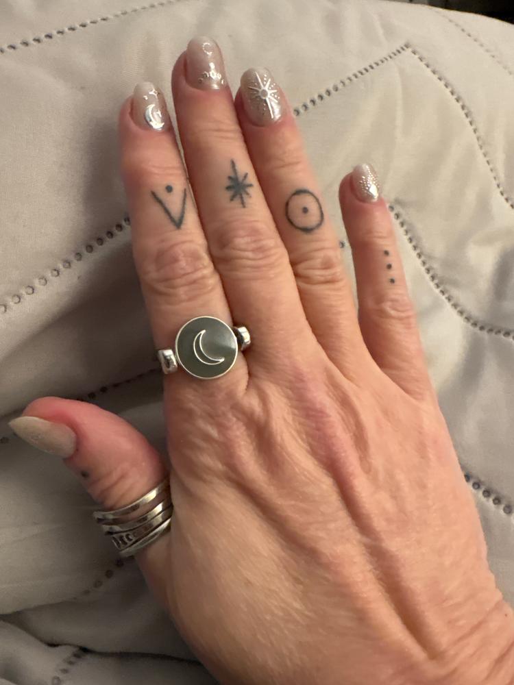 Moon & Stars Symbol Chroma Flip Element (spin to combine) - Customer Photo From Heather
