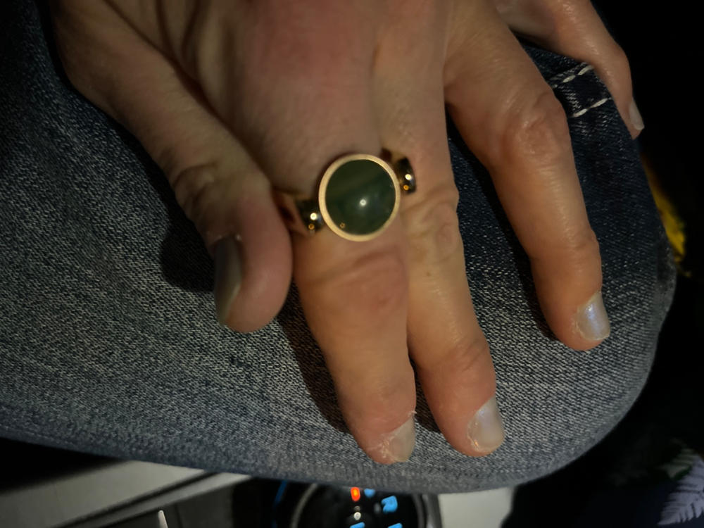 African Jade Crystal Fidget Ring - Customer Photo From Jen Poston