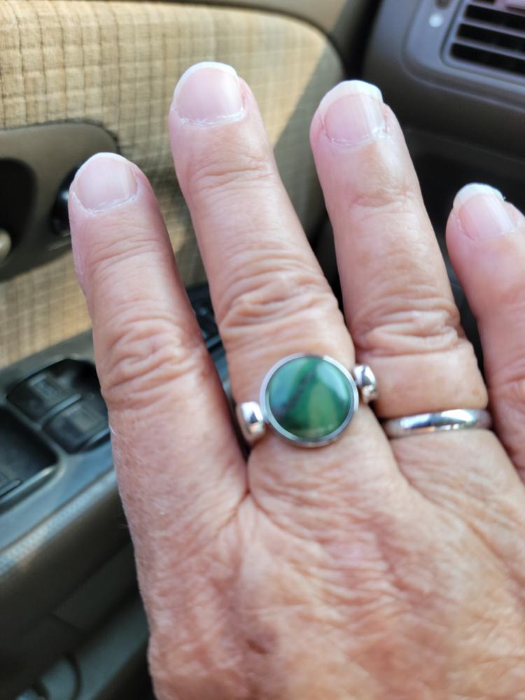 African Jade Crystal Fidget Ring - Customer Photo From Lori p.