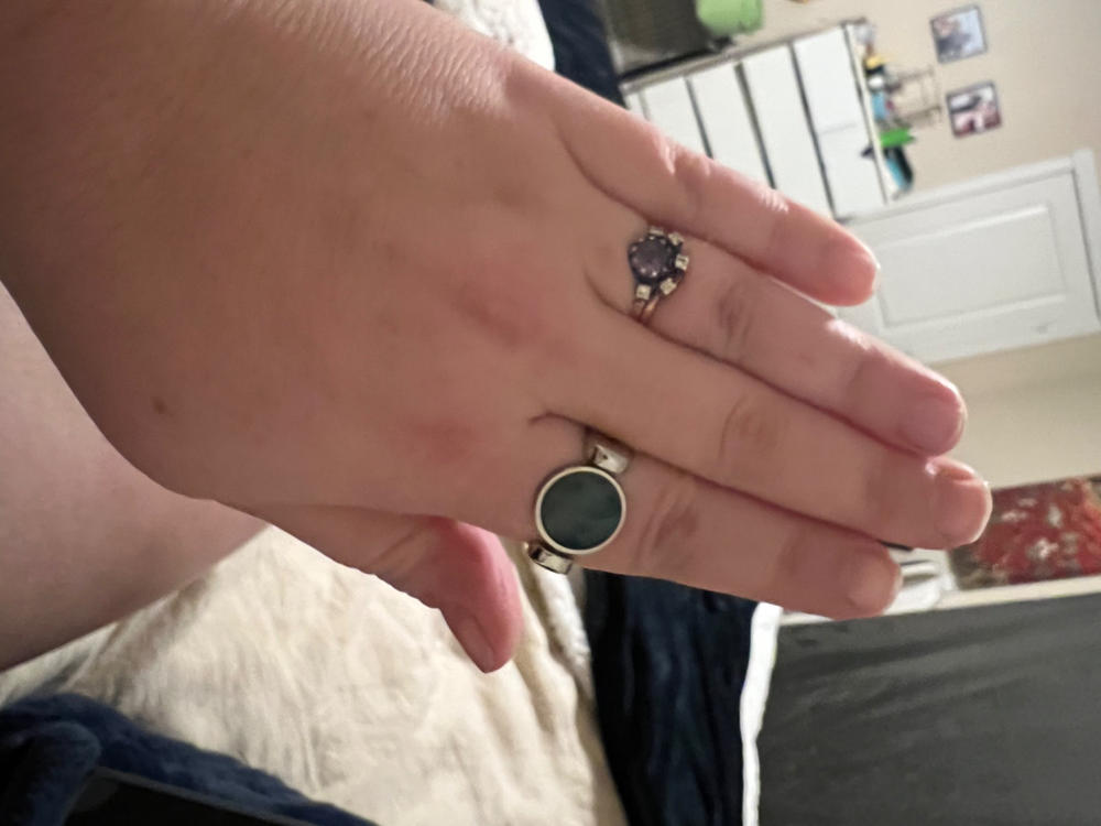 African Jade Crystal Fidget Ring - Customer Photo From Maddy C.