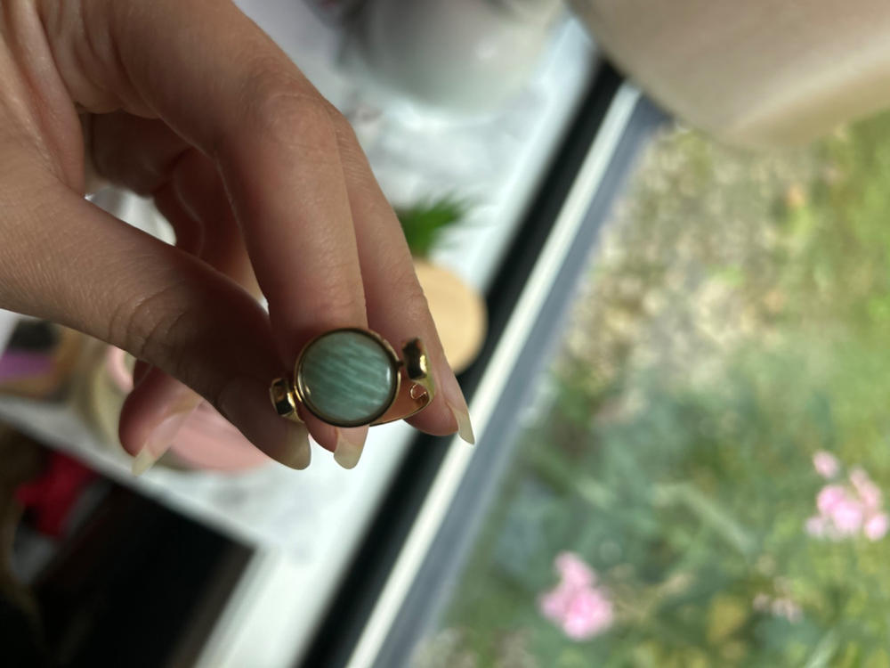 Amazonite Crystal Fidget Ring - Customer Photo From Chloe W.