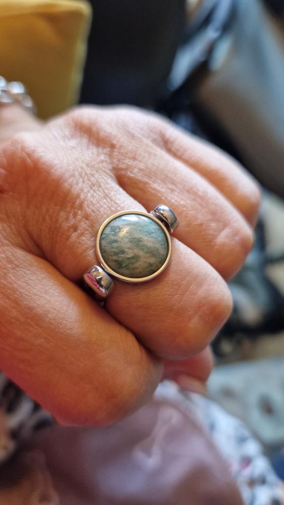 Amazonite Crystal Fidget Ring - Customer Photo From Emma B.