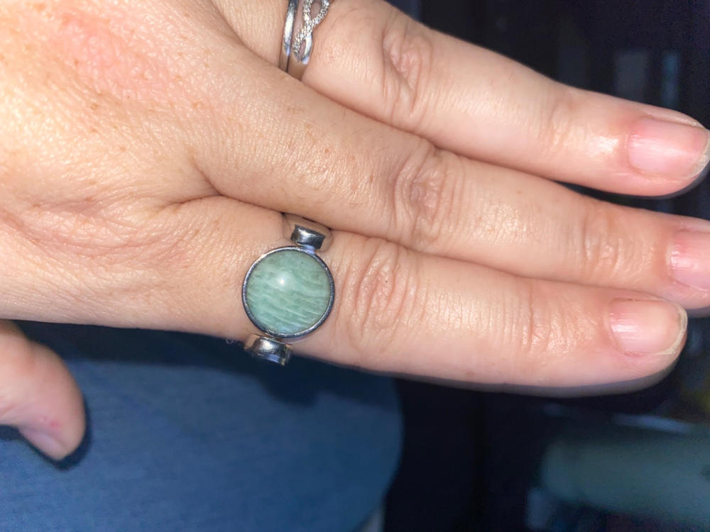 Amazonite Crystal Fidget Ring - Customer Photo From Joyce C.