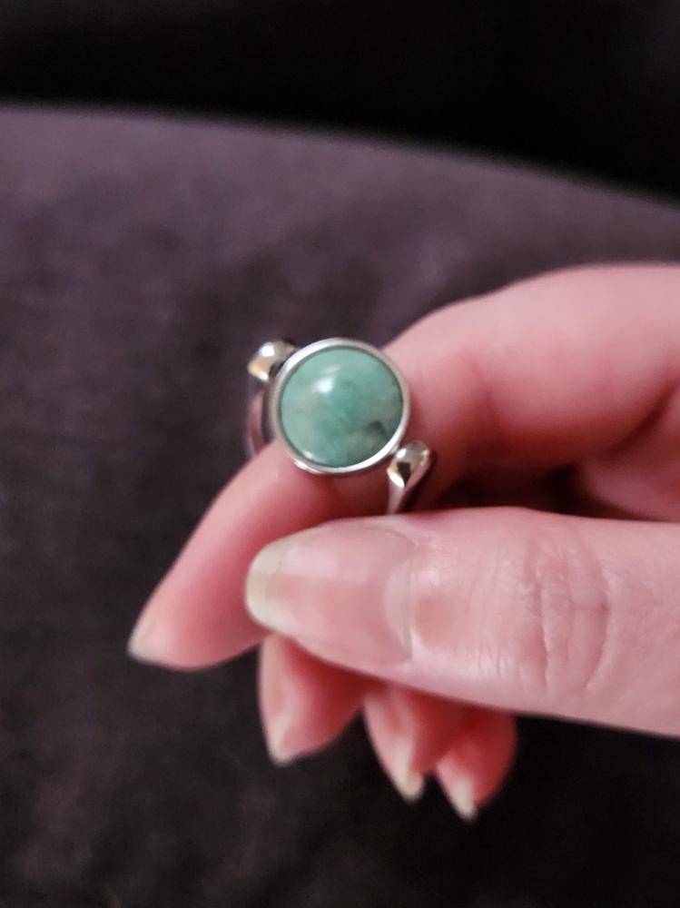 Amazonite Crystal Fidget Ring - Customer Photo From Dena O.