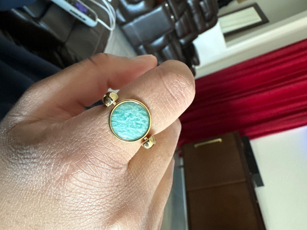 Amazonite Crystal Fidget Ring - Customer Photo From Kelly Blackwell