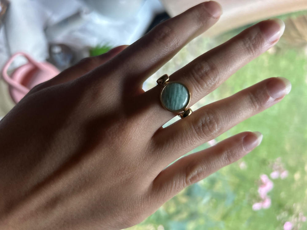 Amazonite Crystal Fidget Ring - Customer Photo From Chloe W.