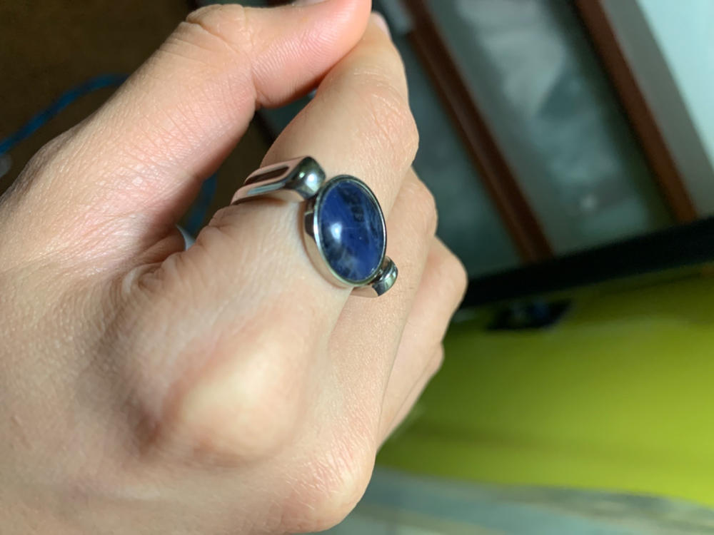 Sodalite Crystal Fidget Ring - Customer Photo From Mina Vo