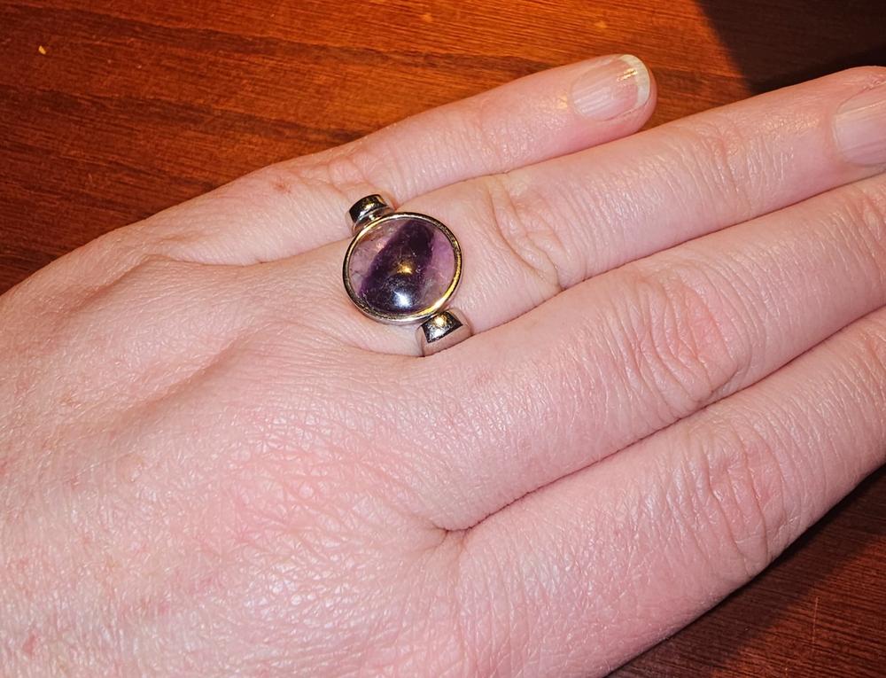 Amethyst Crystal Fidget Ring - Customer Photo From Delaney S.