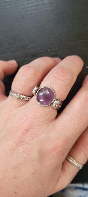 Amethyst Crystal Fidget Ring - Customer Photo From Geralyn K.