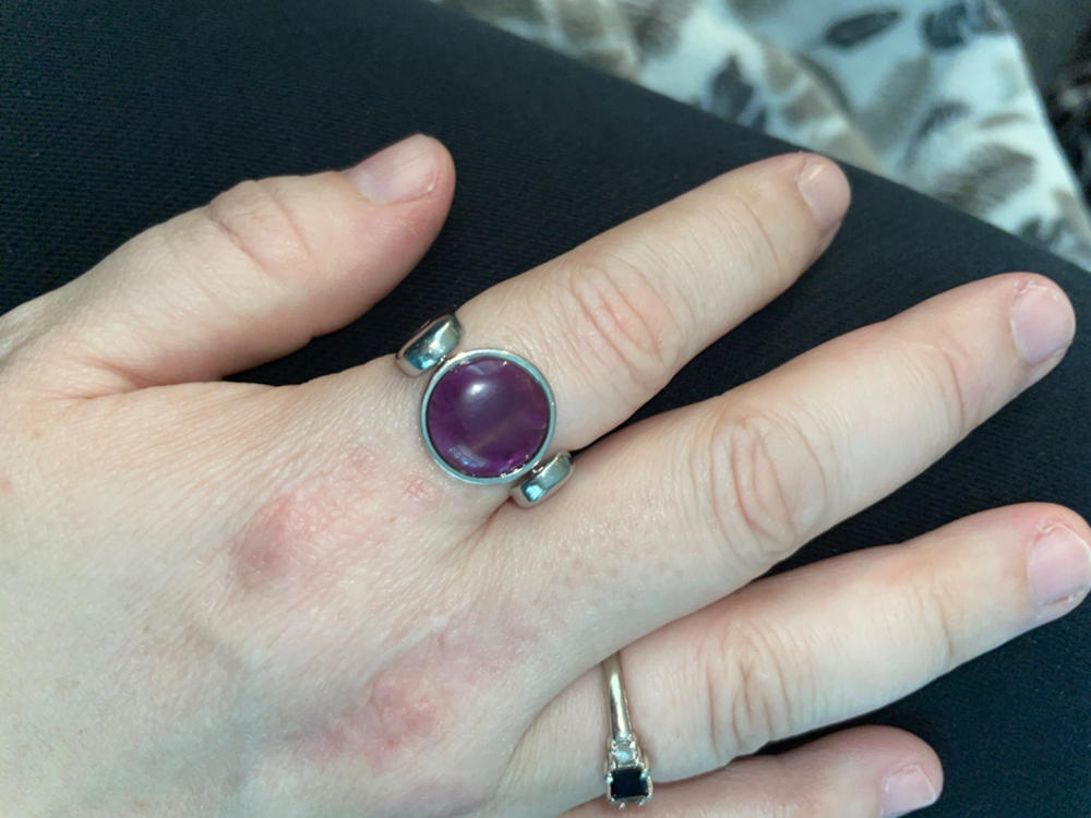 Amethyst Crystal Fidget Ring - Customer Photo From Amanda K.