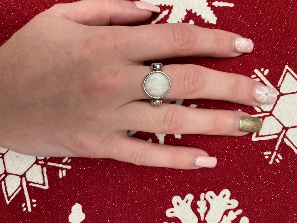 Moonstone Crystal Fidget Ring - Customer Photo From Arianna P.