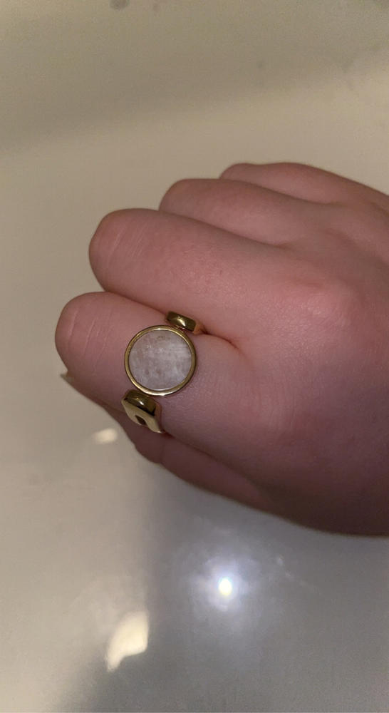 Moonstone Crystal Fidget Ring - Customer Photo From Ingelin Ø.