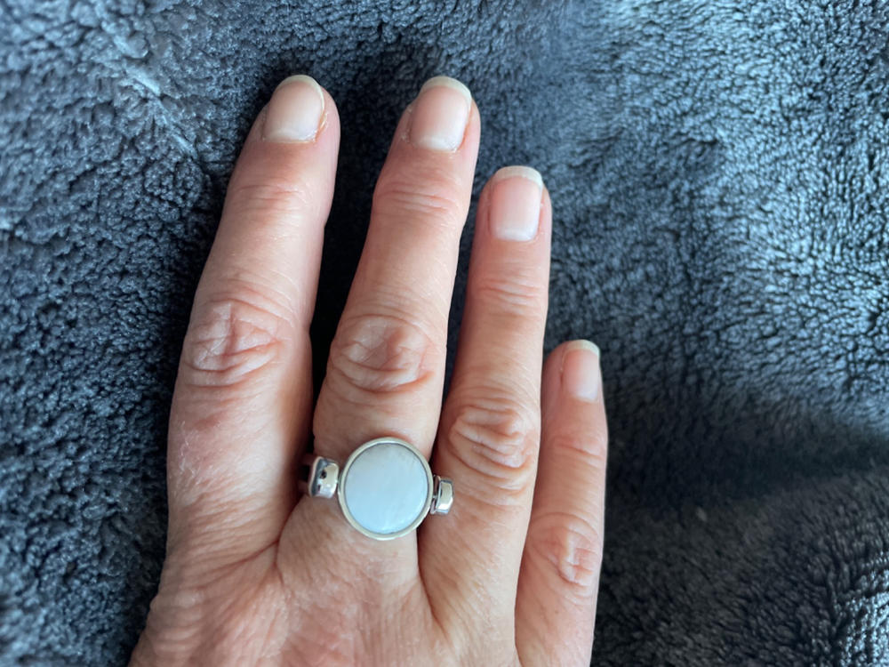 Moonstone Crystal Fidget Ring - Customer Photo From Rachel H.
