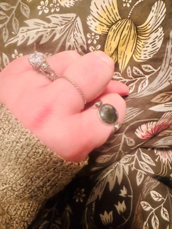 Moss Agate Crystal Fidget Ring - Customer Photo From Susie C.