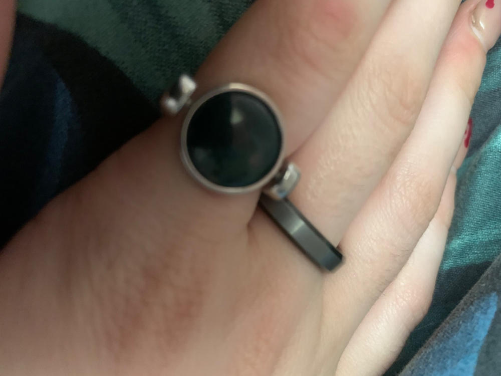 Moss Agate Crystal Fidget Ring - Customer Photo From Tanya S.
