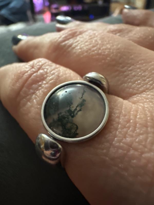 Moss Agate Crystal Spinner - Customer Photo From Mary M.