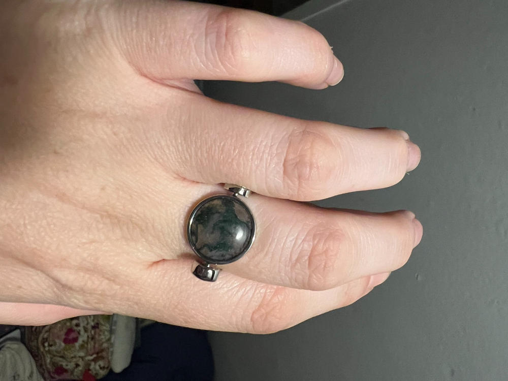 Moss Agate Round Crystal Element - Customer Photo From Rebecca S.