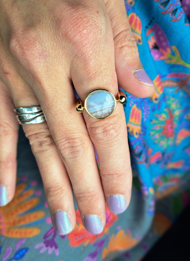 Willow Round Crystal Fidget Ring - Customer Photo From Helen