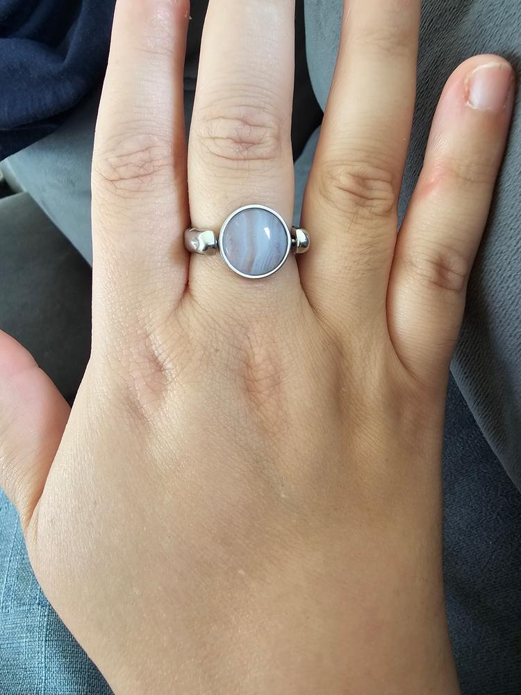 Blue Lace Agate Crystal Spinner - Customer Photo From Tamara