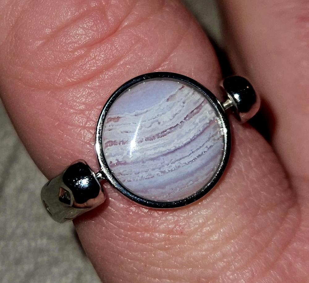 Blue Lace Agate Crystal Spinner - Customer Photo From Lacy