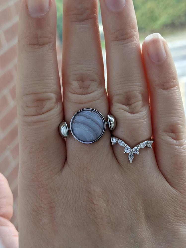 Blue Lace Agate Crystal Spinner - Customer Photo From Melissa B.