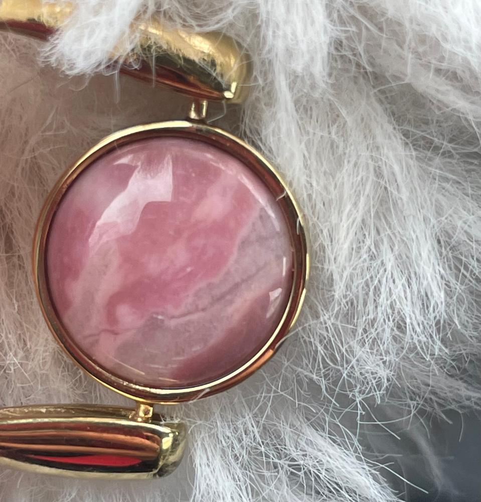 Rhodonite Crystal Fidget Ring - Customer Photo From Diane