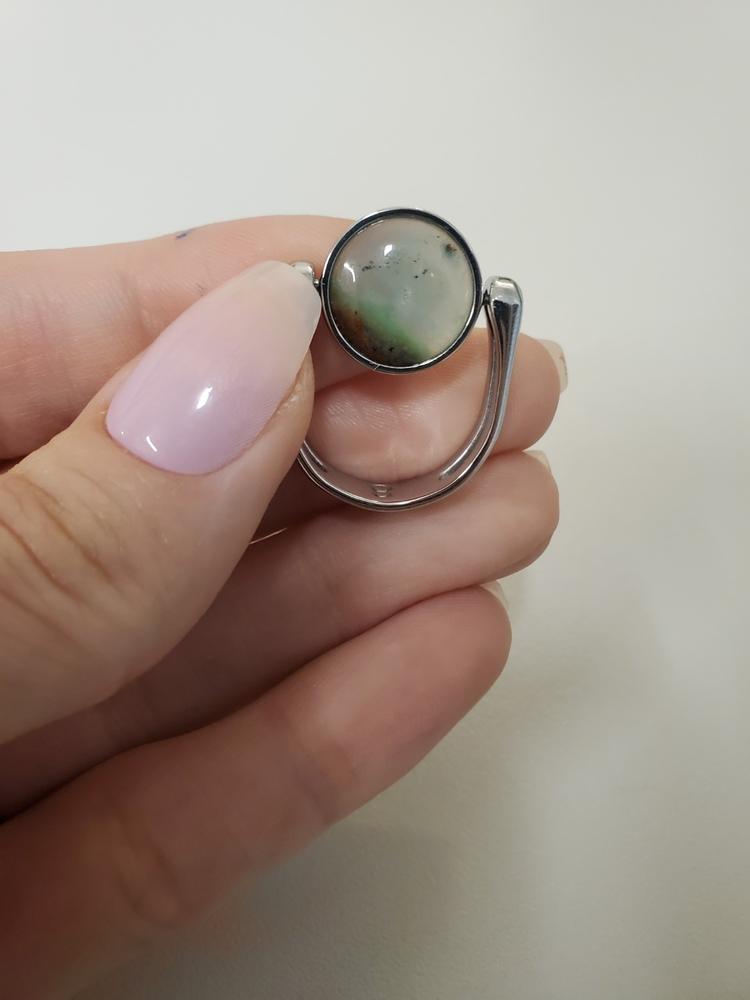 Chrysoprase Crystal Fidget Ring - Customer Photo From Amie U.