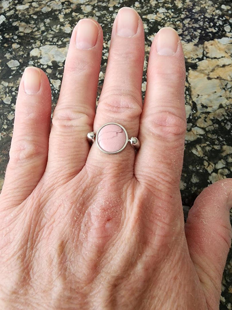 Rhodonite Round Crystal Element - Customer Photo From Elisa Vitale