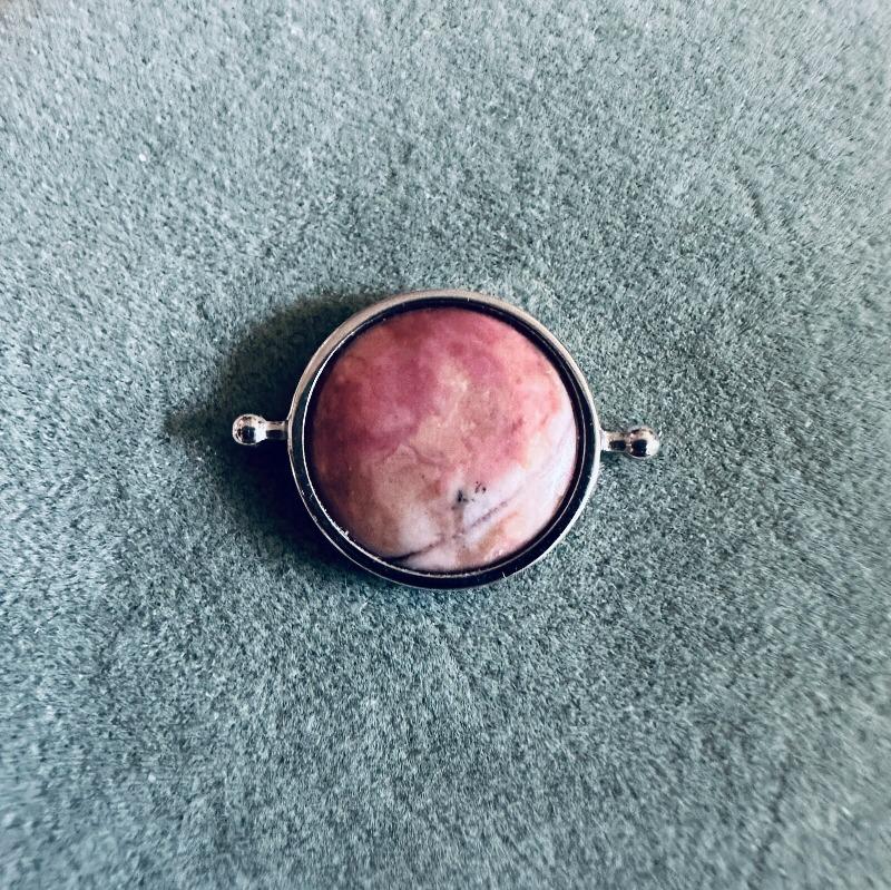 Rhodonite Round Crystal Element - Customer Photo From Ted R.