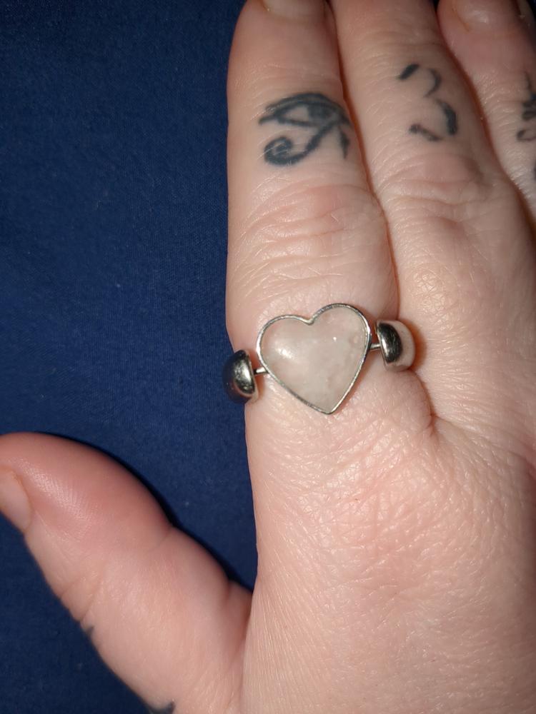 Heart-Shaped Rose Quartz Crystal Spinner - Customer Photo From Aimee H.