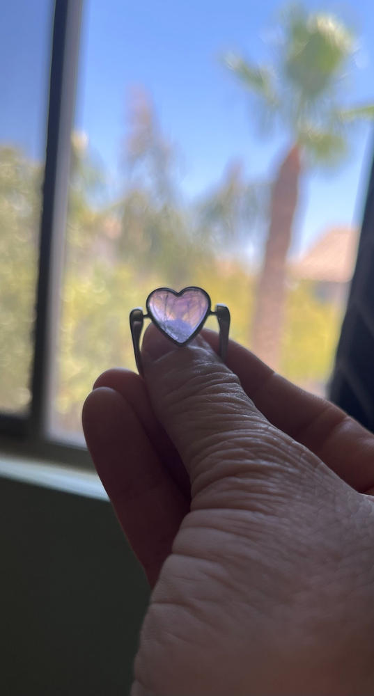 Heart-Shaped Crystal Fidget Ring - Customer Photo From Jennifer W.