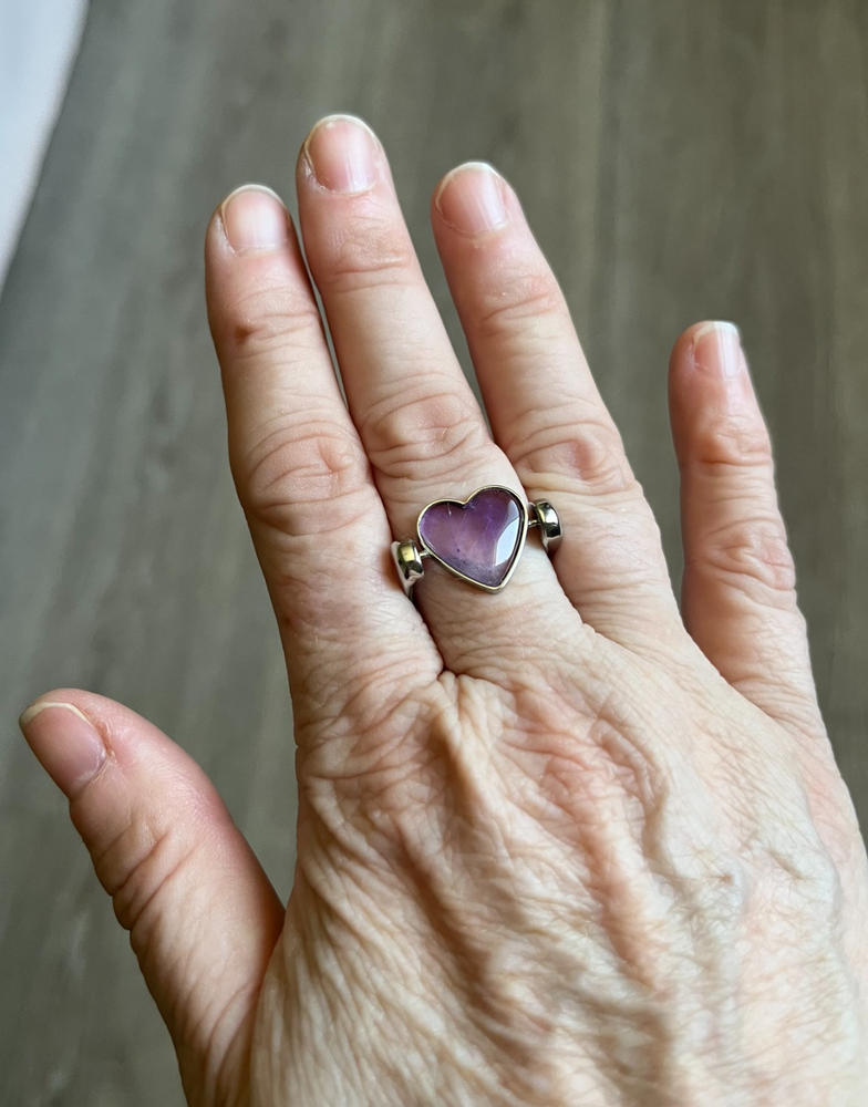Heart-Shaped Crystal Fidget Ring - Customer Photo From Jennifer W.
