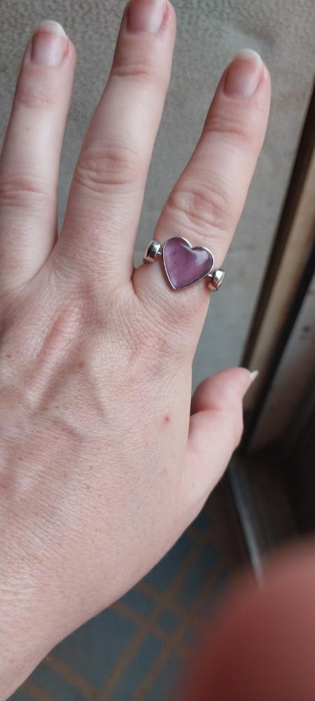 Heart-Shaped Crystal Fidget Ring - Customer Photo From Jen W.