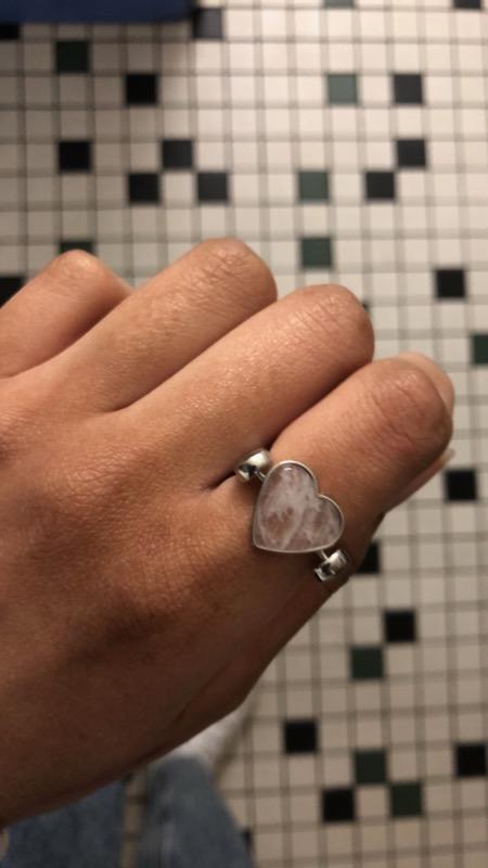 Heart-Shaped Crystal Fidget Ring - Customer Photo From Gabrielle J.