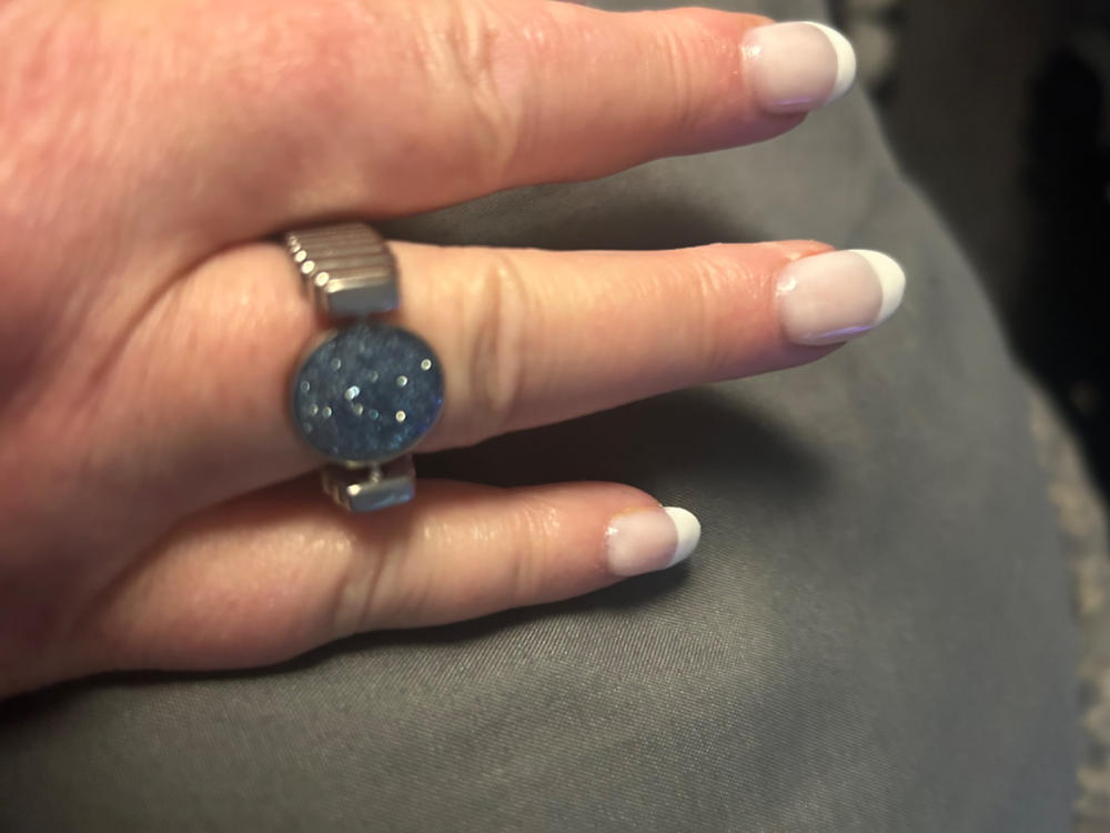 Silver ViaDeco Crystal Fidget Ring - Customer Photo From Christa Weiskittel